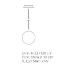 Ručně vyráběná závěsná lampa z benátského foukaného skla - Nova Viadurini