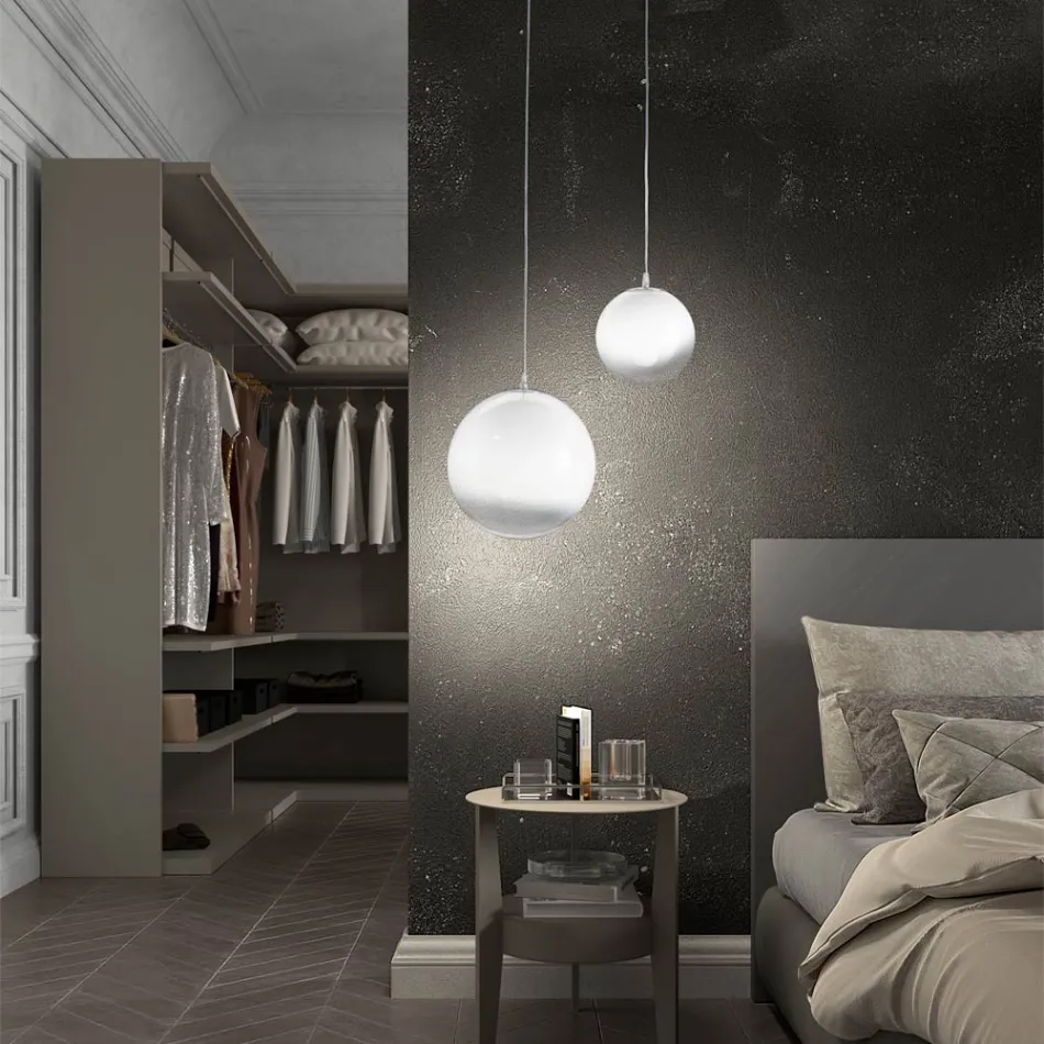 Ručně vyráběná závěsná lampa z benátského foukaného skla - Nova Viadurini