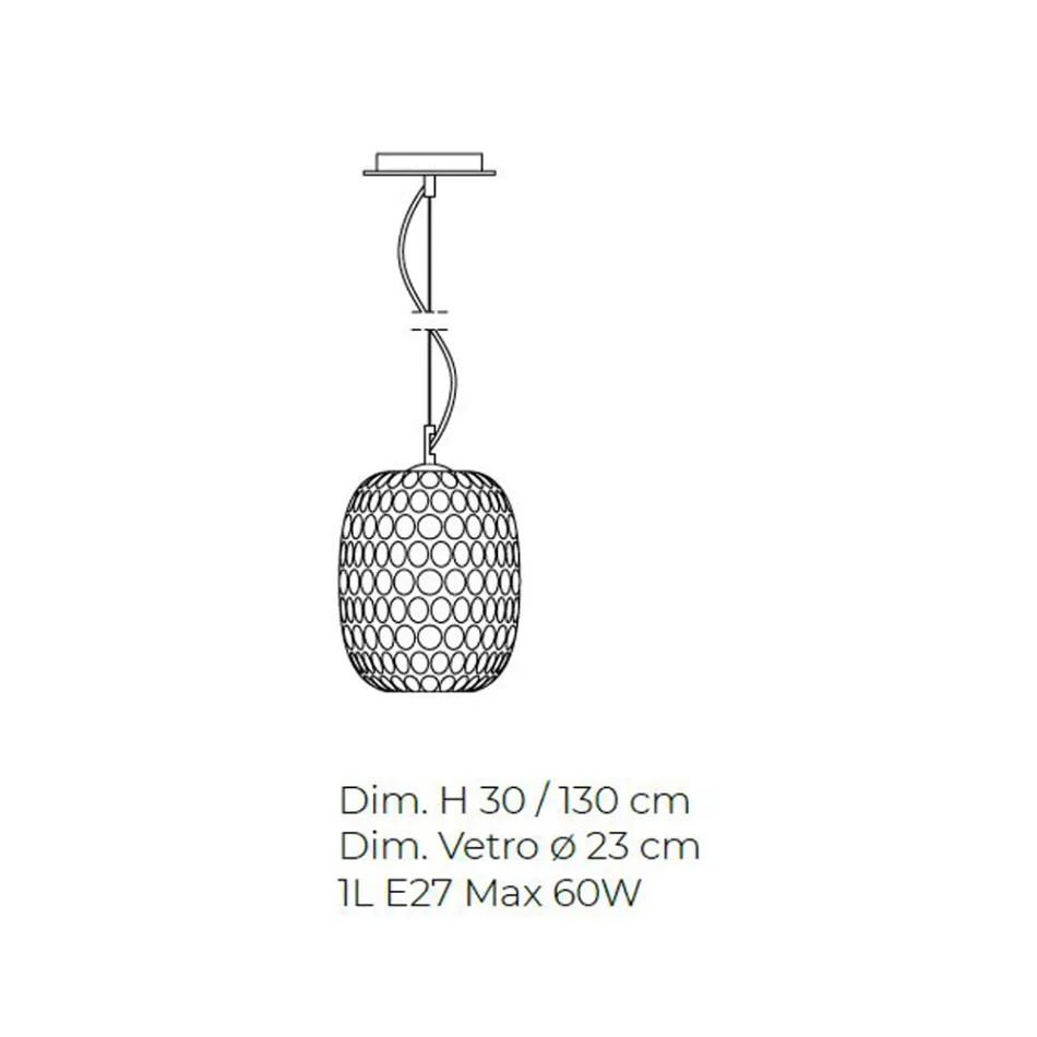 Ručně vyráběná závěsná lampa z foukaného benátského skla - Cloe Balloton Viadurini
