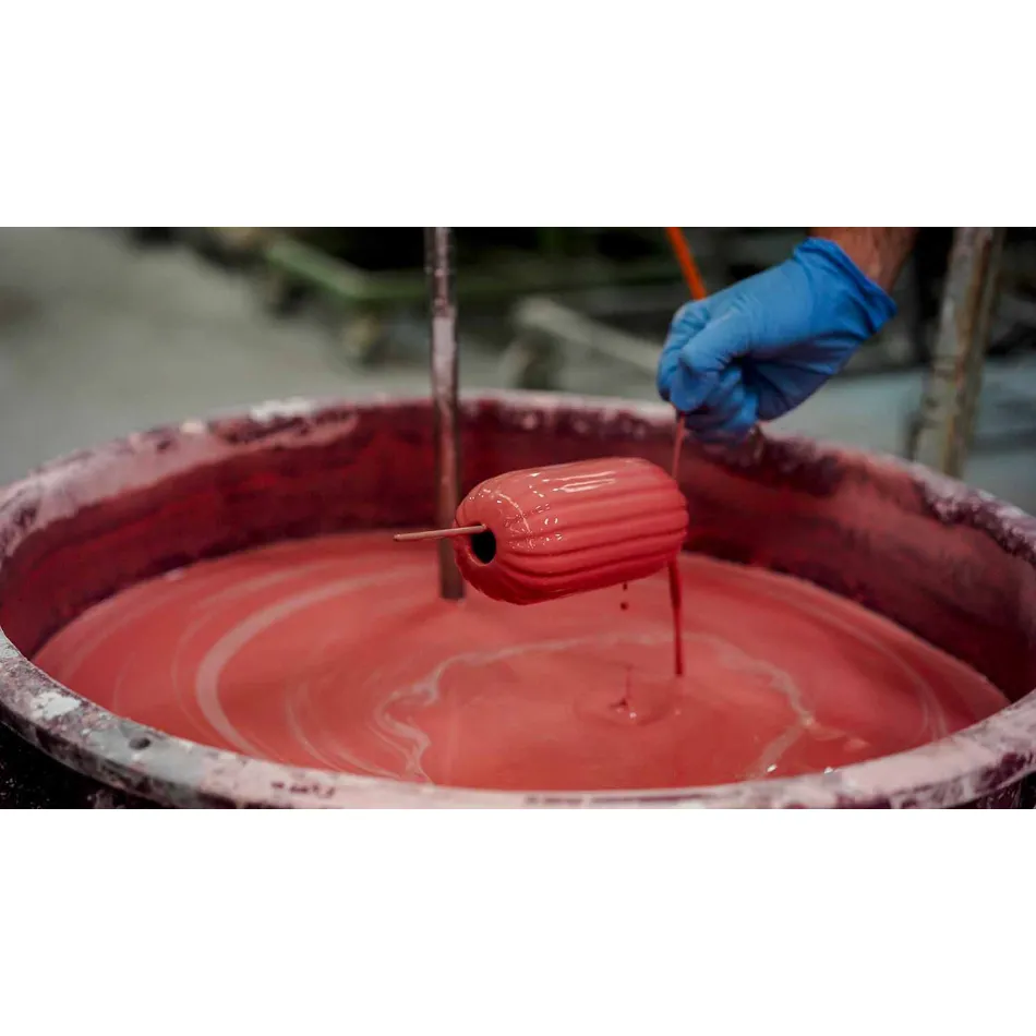 Žlutá nebo zelená retro keramická závěsná lampa vyrobená v Itálii - Ferroluce Lariat Viadurini