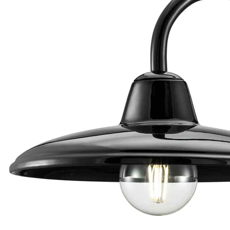 Závěsná lampa Černý keramický a železný průmyslový vintage design - Bew Viadurini