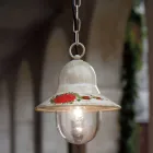 Venkovní závěsná lampa z ručně malovaného bílého hliníku - Imperia Viadurini