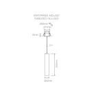 Závěsná vestavná lampa z bílého nebo černého hliníku, 2 kusy - Rebolla Viadurini