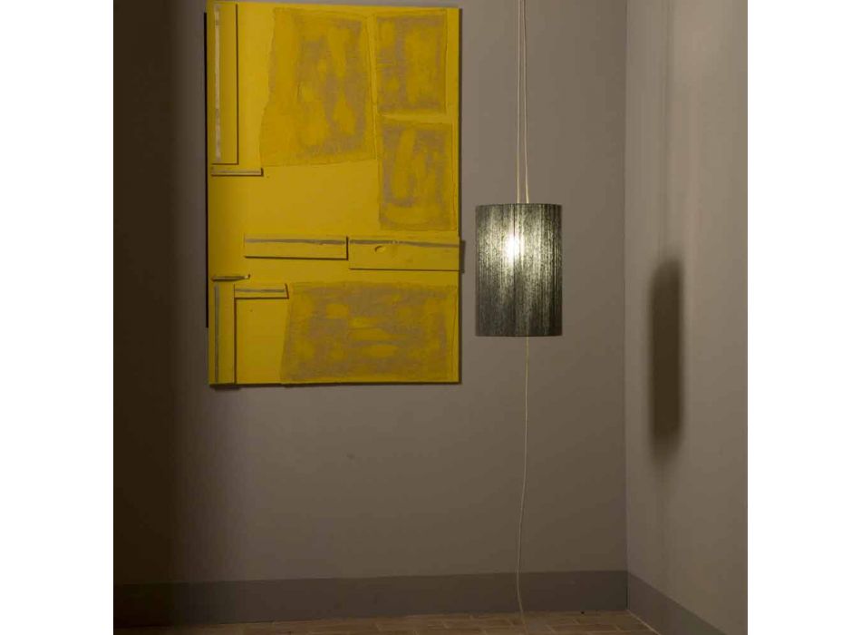 Závěsná / stojací lampa z mosazi a vlny vyrobená v Itálii Evita Viadurini