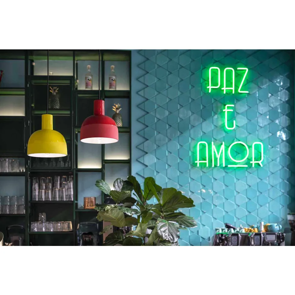 Retro styl závěsná lampa v keramice Vyrobeno v Itálii - Ferroluce Caxixi Viadurini