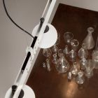 Design závěsné lampy Bílý hliník se skleněnými koulemi a reflektory - Exodus Viadurini