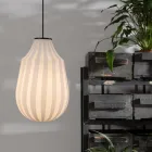 Design závěsné lampy podlouhlý z bílého filigránového skla - karavan Viadurini