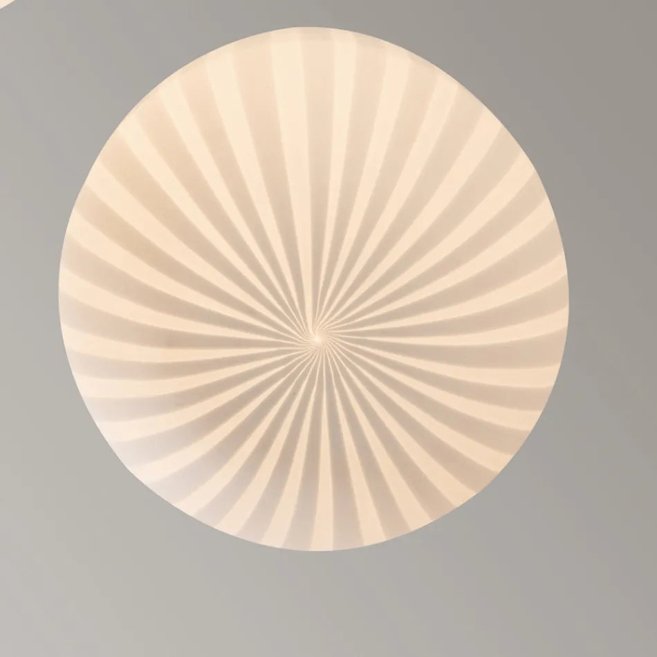 Kulaté designové závěsné svítidlo z bílého filigránového skla - karavan Viadurini