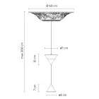 Designová závěsná lampa v bílé sádře a černém hliníku 2 kužely - Tesera Viadurini