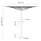 Designová závěsná lampa v bílé sádře a černém hliníku 2 kužely - Tesera Viadurini