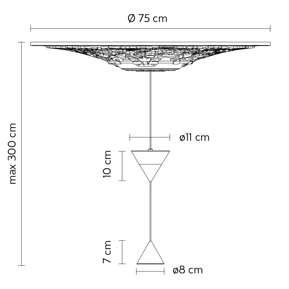 Designová závěsná lampa v bílé sádře a černém hliníku 2 kužely - Tesera Viadurini
