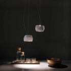 Designová závěsná lampa z kovu a bílé pryskyřice vyrobená v Itálii - Pekingu Viadurini