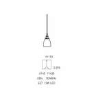 Designová závěsná lampa z kovu a průhledného skla vyrobená v Itálii - Clizia Viadurini