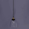 Designová závěsná lampa z kovu a průhledného skla vyrobená v Itálii - Clizia