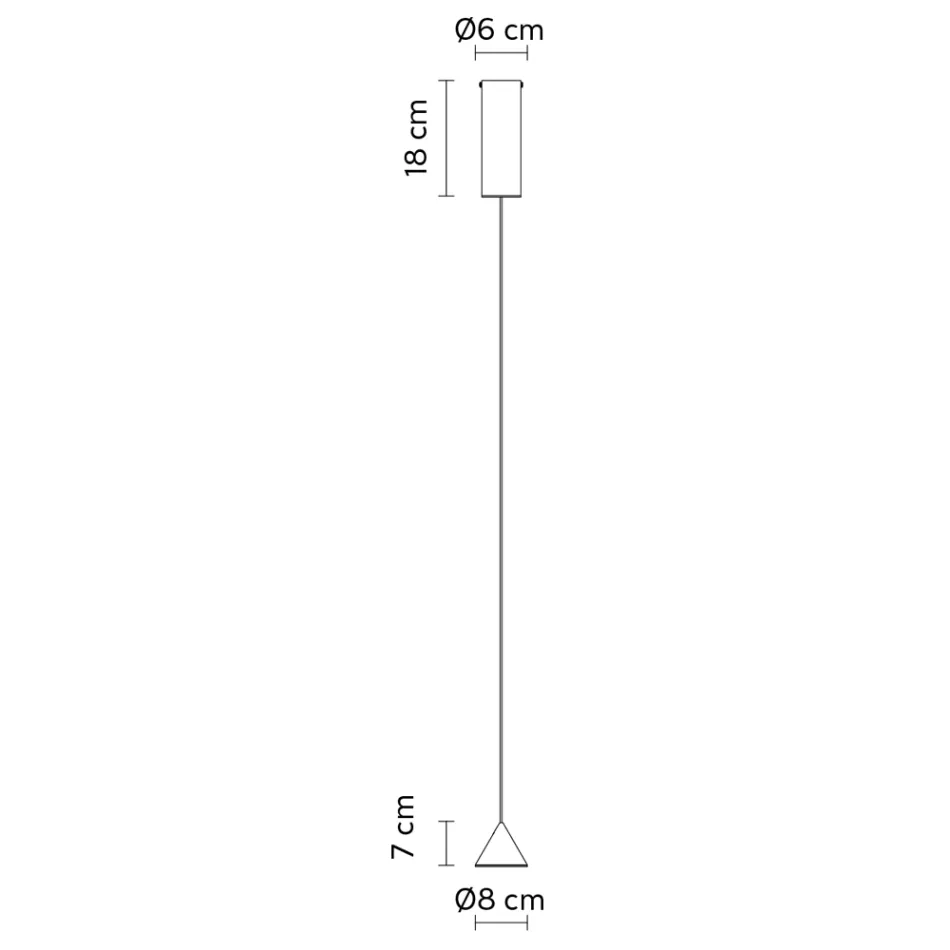 Závěsná lampa Černý hliníkový drátěný kužel Malý minimální design - Mercado Viadurini