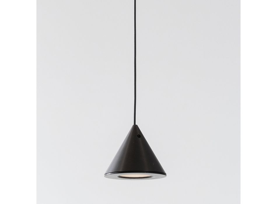 Závěsná lampa Černý hliníkový drátěný kužel Malý minimální design - Mercado Viadurini