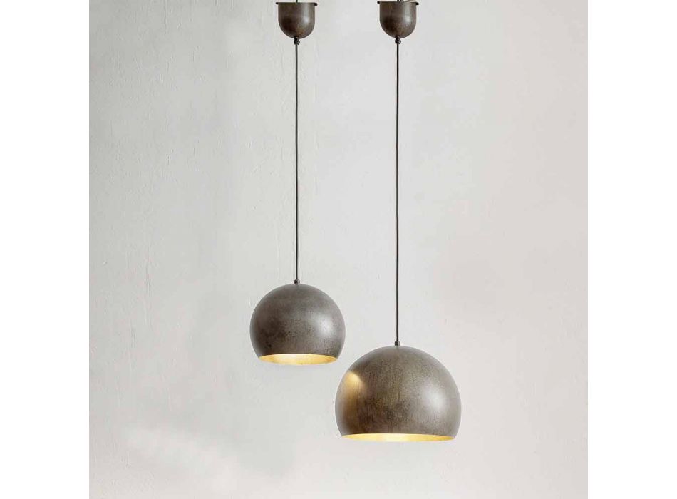 Závěsná lampa v ocelovém průměru 300 nebo 400 mm - Materia Aldo Bernardi Viadurini