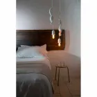 Závěsná lampa v matně bílé keramice s veverkou a žaludem - veverka Viadurini