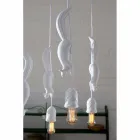 Závěsná lampa v matně bílé keramice s veverkou a žaludem - veverka Viadurini