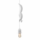 Závěsná lampa v matně bílé keramice s veverkou a žaludem - veverka Viadurini