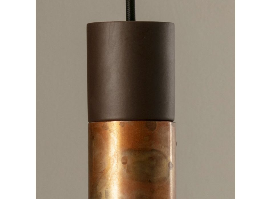 Závěsná lampa z keramiky a mědi ručně vyrobená v Itálii - Toscot Match Viadurini