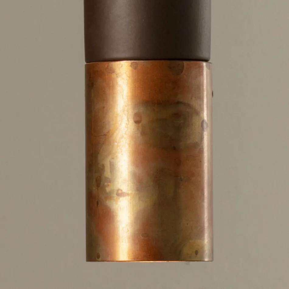 Závěsná lampa z keramiky a mědi ručně vyrobená v Itálii - Toscot Match Viadurini