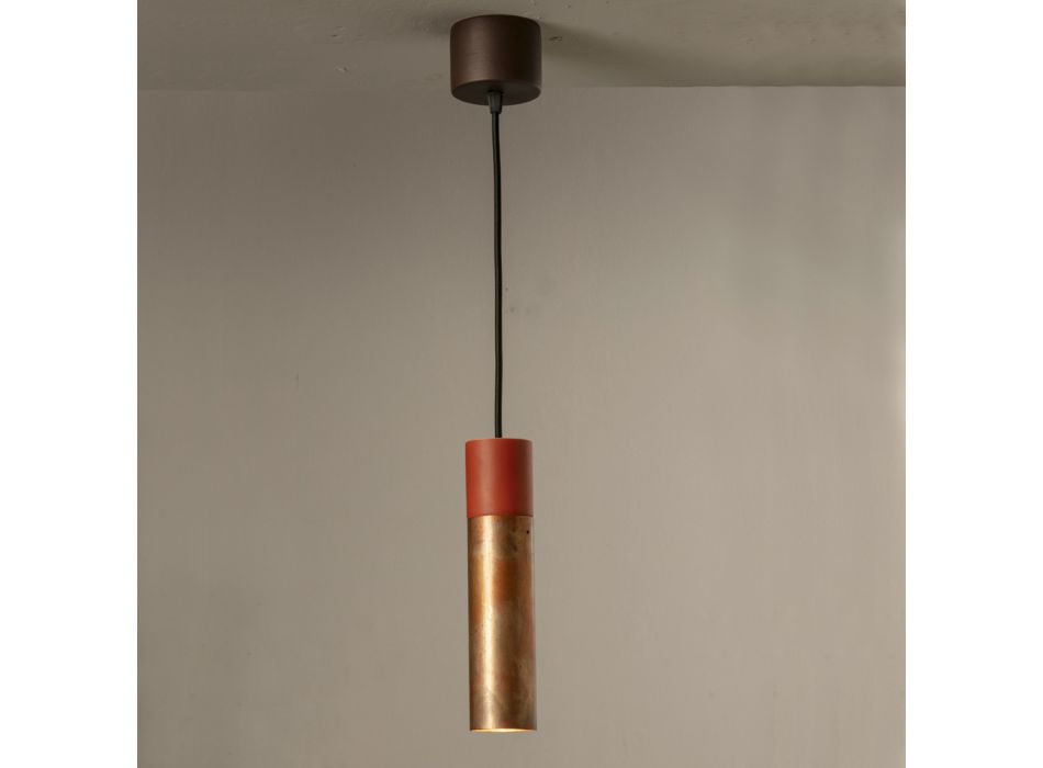 Závěsná lampa z keramiky a mědi ručně vyrobená v Itálii - Toscot Match Viadurini