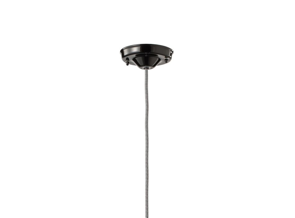 Závěsná lampa v černém keramickém a železném průmyslovém vintage designu - Bew Viadurini