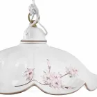 Závěsná lampa ze železa a ručně zdobené vlnité keramiky - Belluno Viadurini