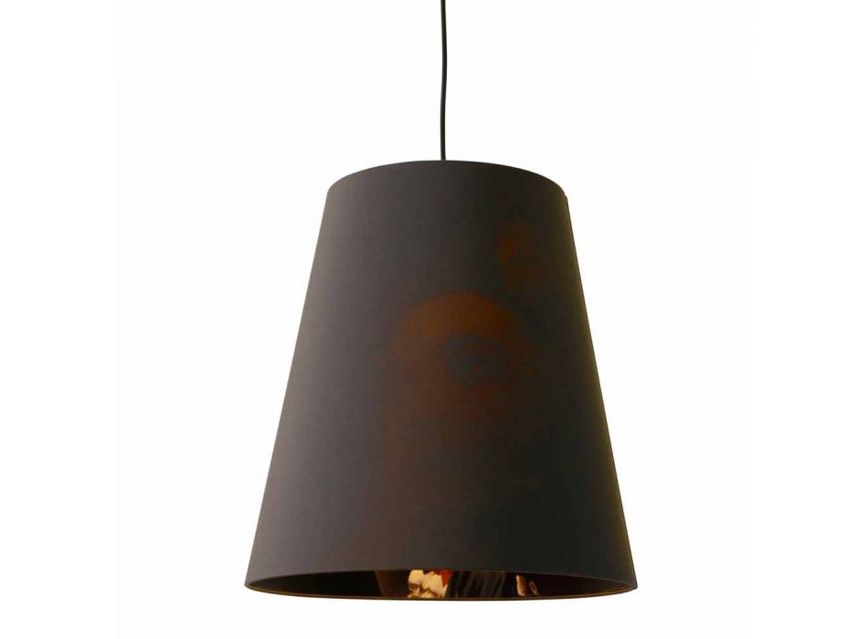 Závěsná lampa v antracitovém plátně s vnitřním designovým potiskem 2 velikosti - Bramosia Viadurini