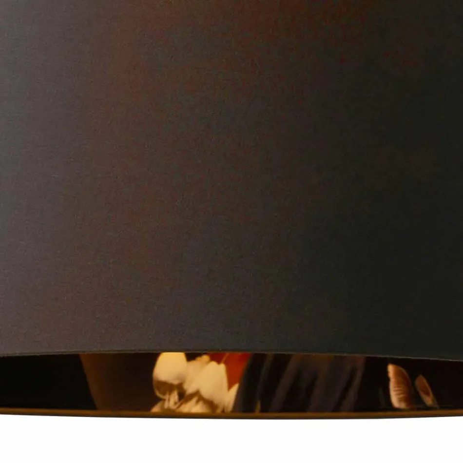 Závěsná lampa v antracitovém plátně s vnitřním designovým potiskem 2 velikosti - Bramosia Viadurini