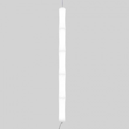 Závěsná lampa z bílého polyethylenu a kovu vyrobená v Itálii - Asturias Viadurini