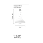 Závěsná lampa z foukaného bílého skla a chromovaného kovu - Illumina Viadurini
