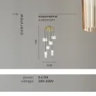 Závěsná lampa z foukaného pruhovaného skla a lakovaného kovu - Giuliano Viadurini