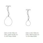 Závěsná lampa z ručně foukaného benátského skla - balón Viadurini