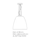 Ručně foukaná závěsná lampa z benátského skla - Flora Viadurini