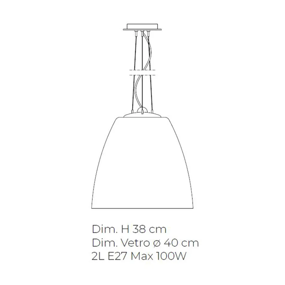 Ručně foukaná závěsná lampa z benátského skla - Flora Viadurini