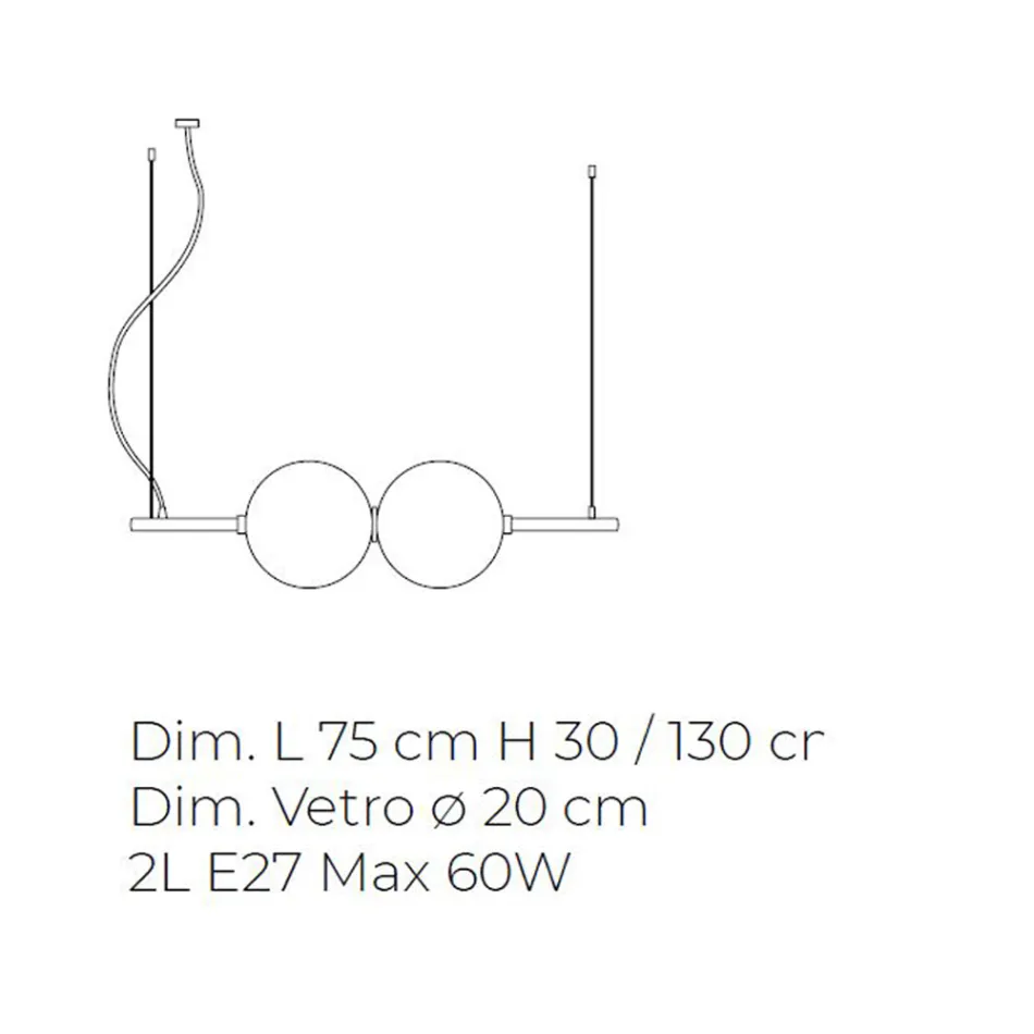 Závěsná lampa z ručně foukaného benátského skla - Jupiter Viadurini