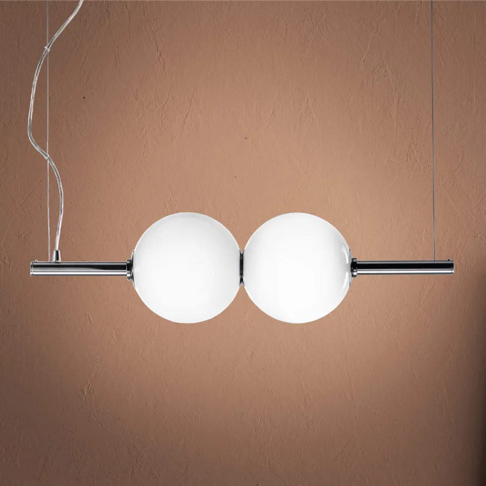 Závěsná lampa z ručně foukaného benátského skla - Jupiter Viadurini