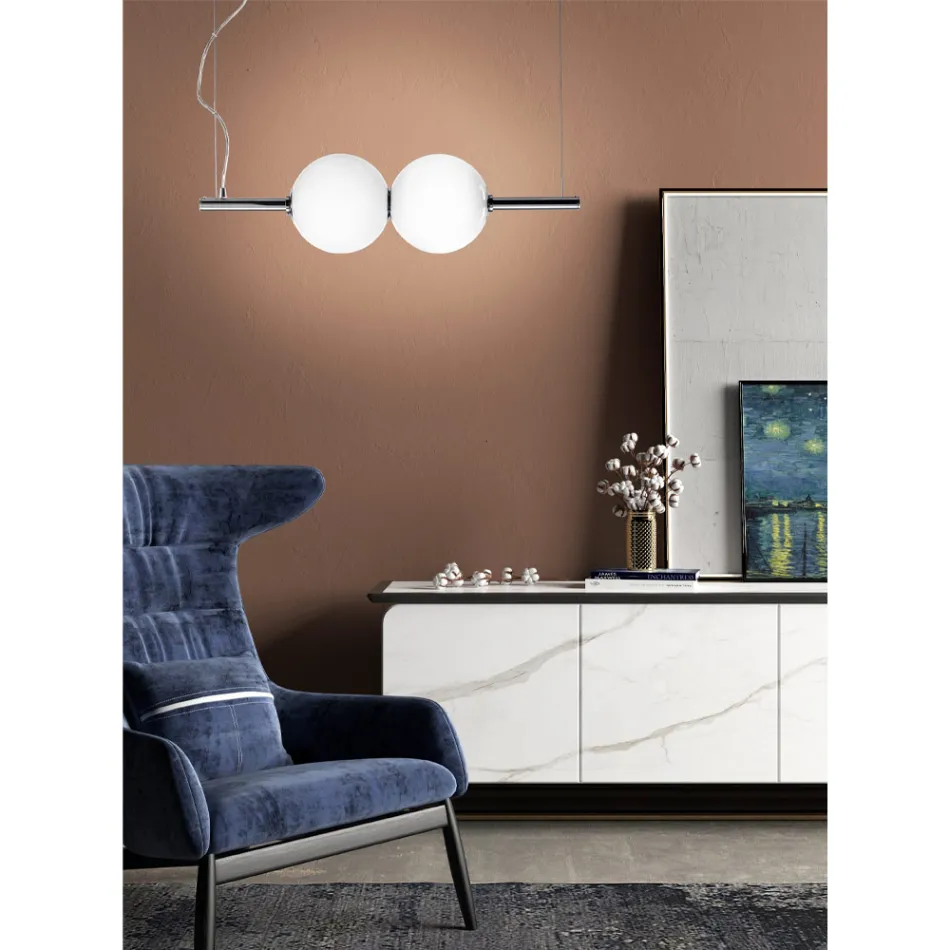 Závěsná lampa z ručně foukaného benátského skla - Jupiter Viadurini