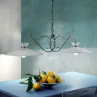 Lineární závěsná lampa 2 světla Keramický ručně vyráběný vyšívací efekt - Ravenna Viadurini