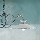 Lineární závěsná lampa 2 světla Keramický efekt ručně vyráběné výšivky – Ravenna Viadurini