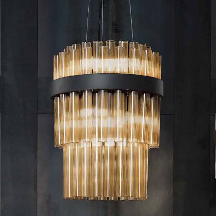 Moderní závěsná lampa z luxusního foukaného skla Made in Italy - Maesta Viadurini