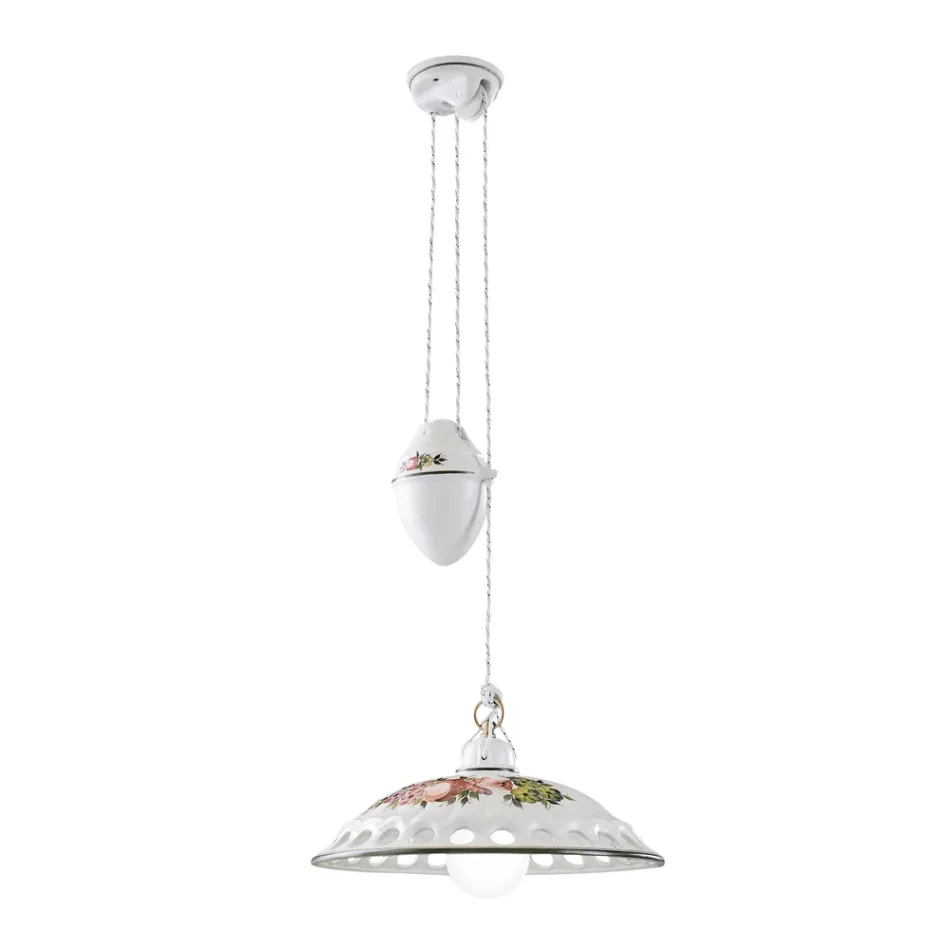 Ručně vyrobená keramická závěsná lampa s Passanastri - Neapol Viadurini