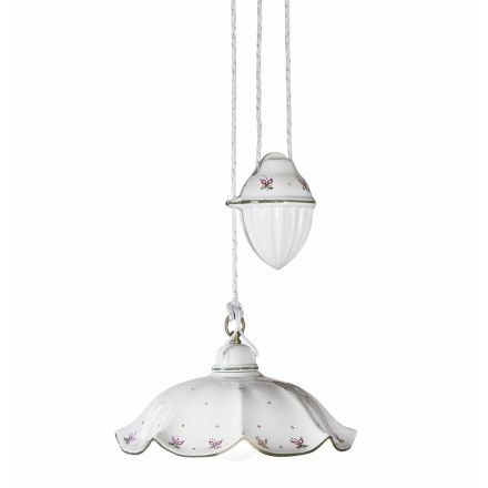 Ups and Down závěsná lampa z ručně zdobené vlnité keramiky - Belluno Viadurini