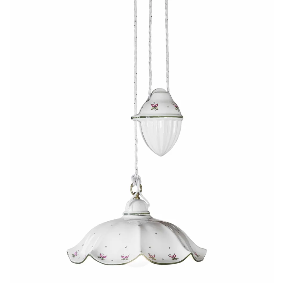 Ups and Down závěsná lampa z ručně zdobené vlnité keramiky - Belluno Viadurini