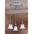 Kulaté závěsné svítidlo ze železa, skla, ručně malované keramiky - Ferrara Viadurini