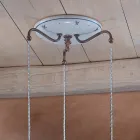 Kulaté závěsné svítidlo ze železa, skla, ručně malované keramiky - Ferrara Viadurini