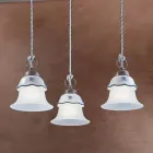 Kulaté závěsné svítidlo ze železa, skla, ručně malované keramiky - Ferrara Viadurini