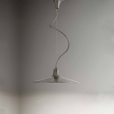 Vintage závěsná lampa z hliníku Vyrobeno v Itálii - Sassmaòr Viadurini